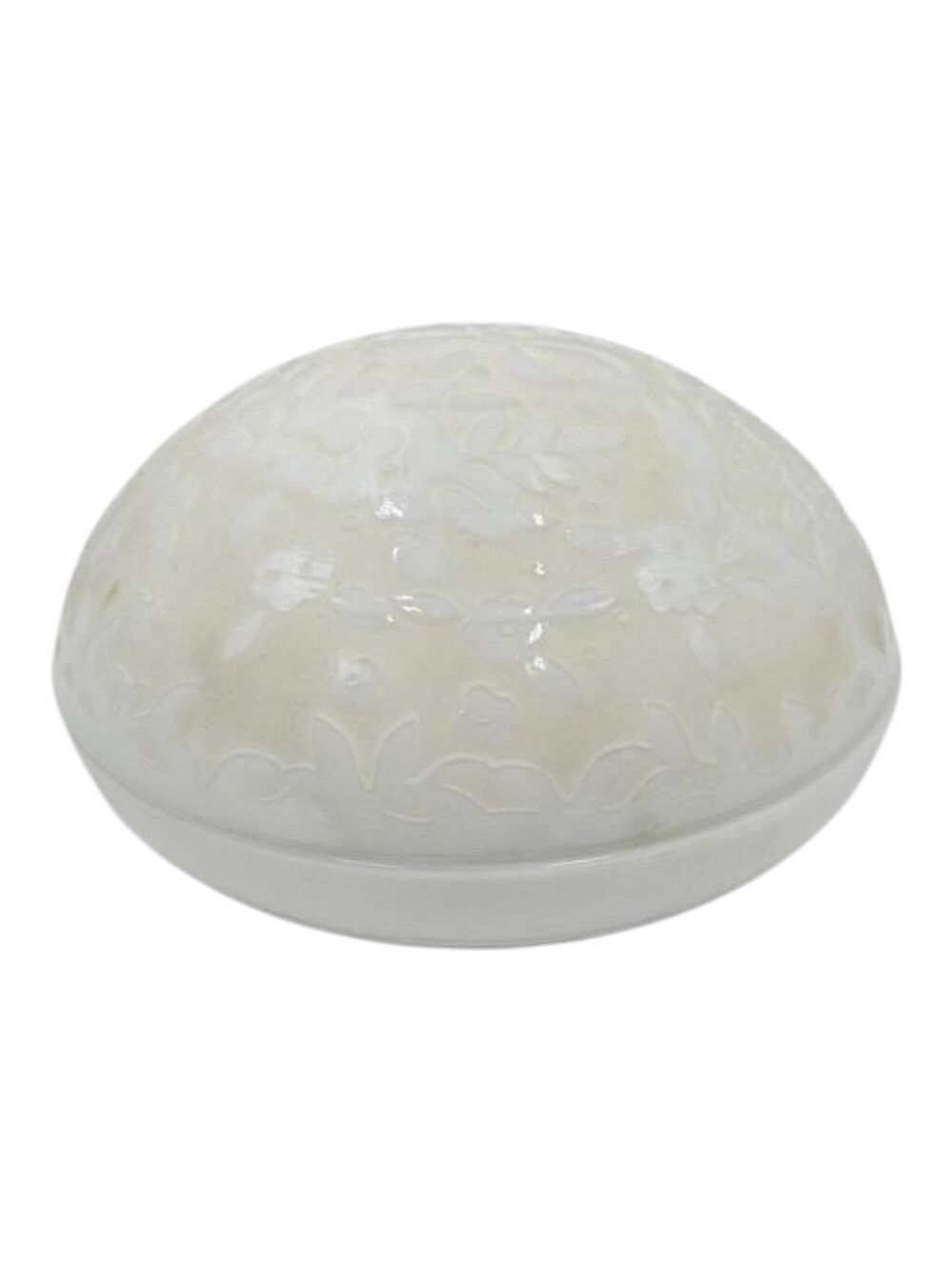 Oneida Vintage Acid Cut Milk Glass Powder Case Trinket Box